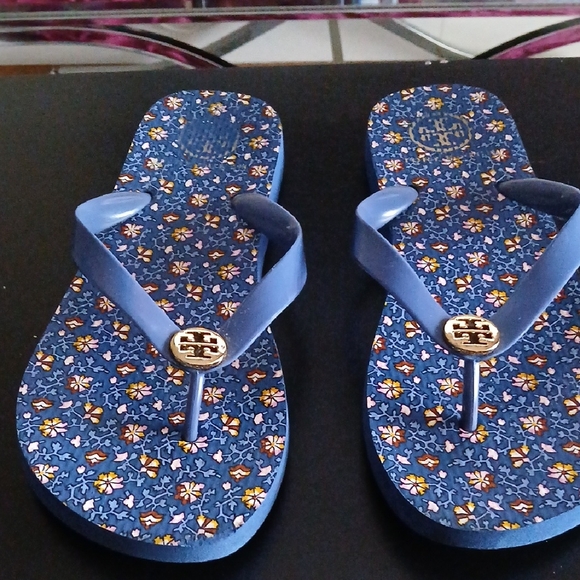 Tory Burch Shoes - Tory Burch Blue Floral Sandals